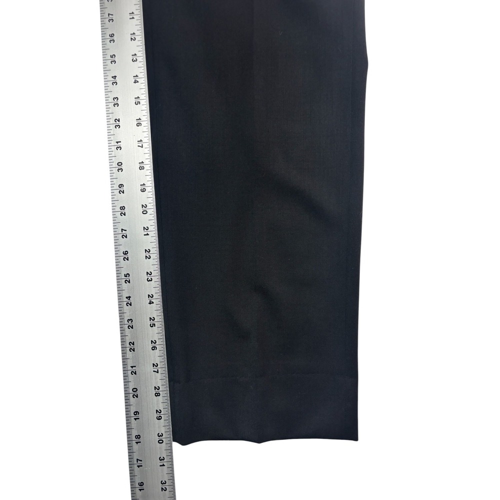 Cremieux 36x30 Black Pants Trousers 3D Wool Italy Italian Fabric Flat Front - Picture 4 of 9